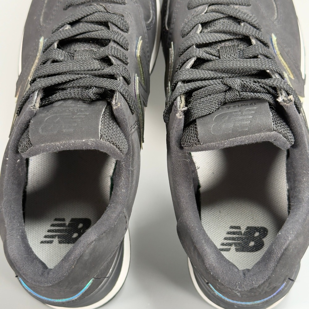New Balance 574 Womens 6 B Casual Sneaker Black Iridescent Low Lace Up Dad Shoes - Picture 8 of 16